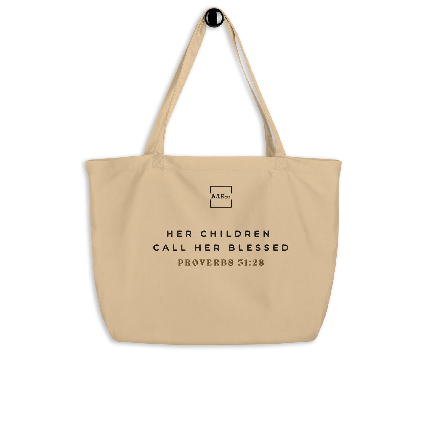 Proverbs 31:28 Tote (Beige)